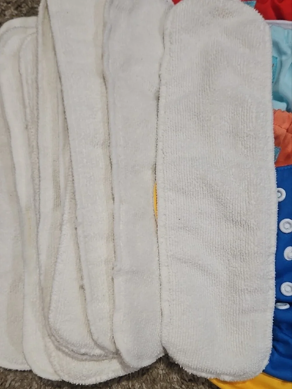 Six NEWBORN- Alva Baby 100% Cotton Cloth Diaper Covers and 10 100% Cotton Insert